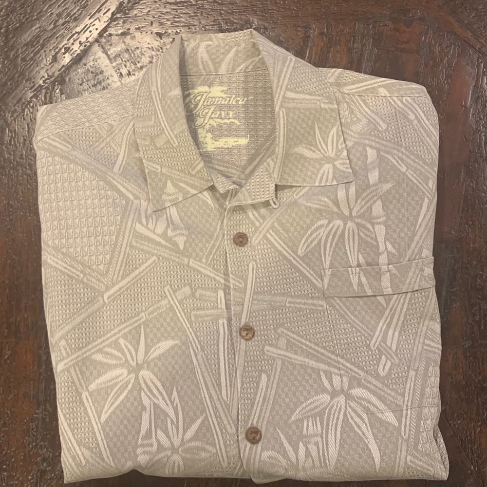 Jamaica Jaxx Beige Bamboo Pattern Shirt
